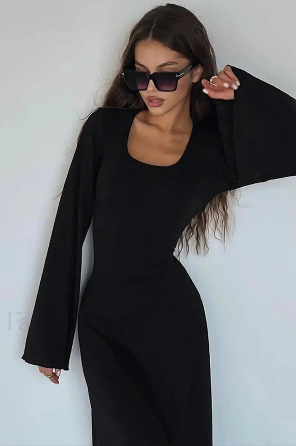 Jaye Long Stylish Sleeve Maxi Dress