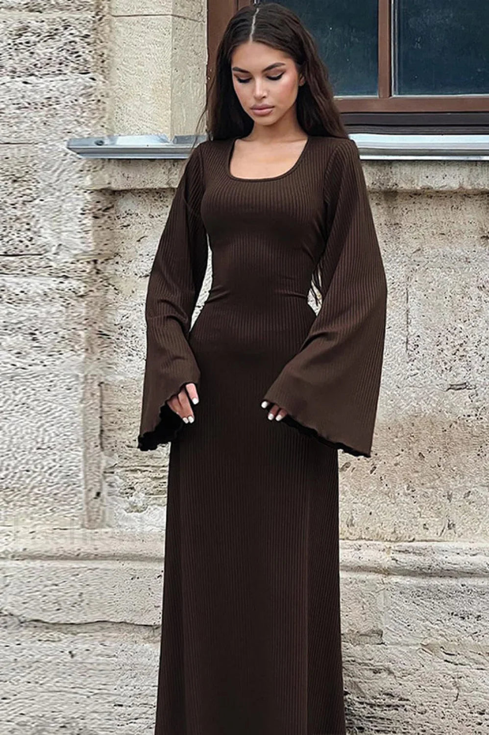 Jaye Long Stylish Sleeve Maxi Dress