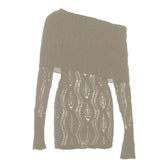 Crochet off shoulder long sleeve hollow out mini dress 9