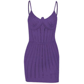 Beaded backless contrast cami mini dress 9