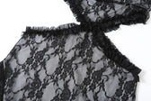 Lace ruffle solid slit hollow out backless tube midi dress 6