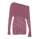 Crochet off shoulder long sleeve hollow out mini dress 8