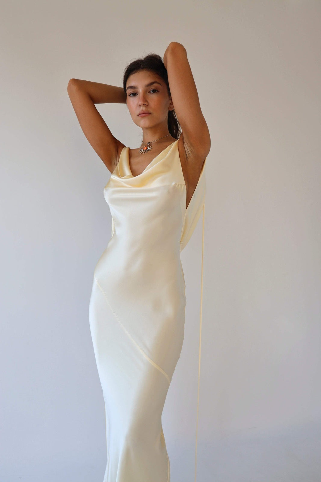 Tamara Elevated Cowlies Backless Satin Maxi Dress Chic Silhouette Collection
