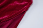 Velvet solid o ring hollow out slit backless maxi dress 8