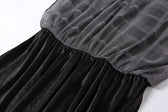 Mesh short sleeve plaid A line ruffled dress 11