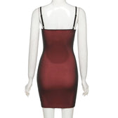 Mesh slit square neck irregular backless cami mini dress 4