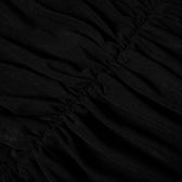 Ruched long sleeve cross front sheer mesh see through mini dress 9