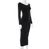 Patchwork mesh long sleeve contrast v neck midi dress 4