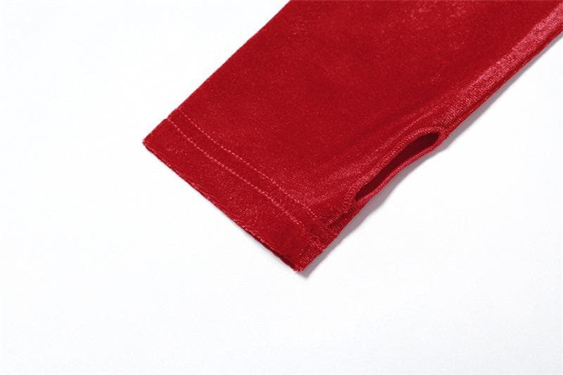 Sweetheart neck gloves velvet glitter mesh patchwork cami dress 7