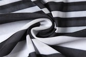 Irregular sheer mesh see through one shoulder striped mini dress 7