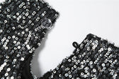 Glitter hollow out high neck button sleeveless mini dress 5