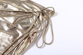 Metallic cowl neck cross back self tie ruched maxi dress 5
