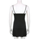 Low cut bowknot lace ruffled cami A line dress 12