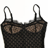 Mesh contrast lace hem zip-up backless cami mini dress 6