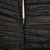 Mesh v neck ruched slit zip-up spaghetti strap maxi dress 8