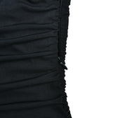 Solid one shoulder mesh patchwork ruffle ruched zip-up mini dress 6