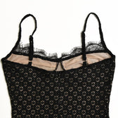 Mesh contrast lace hem zip-up backless cami mini dress 5