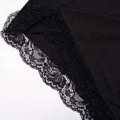 Lace hem solid off shoulder long sleeve mini dress 7