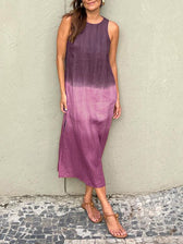 Tie Dye Ombre Sleeveless Midi Dress 6