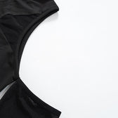 Mesh sleeveless solid gloves crewneck mini dress 6
