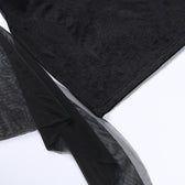 Mesh crewneck long sleeve see through embroidery mini dress 7