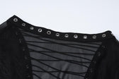 Long sleeve lace up sheer mesh see through maxi dress 7