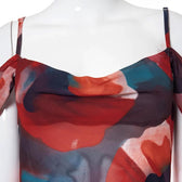 Off shoulder see through chiffon print maxi dress 6
