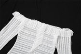 Lace see through off shoulder ruffle long sleeve solid mini dress 5
