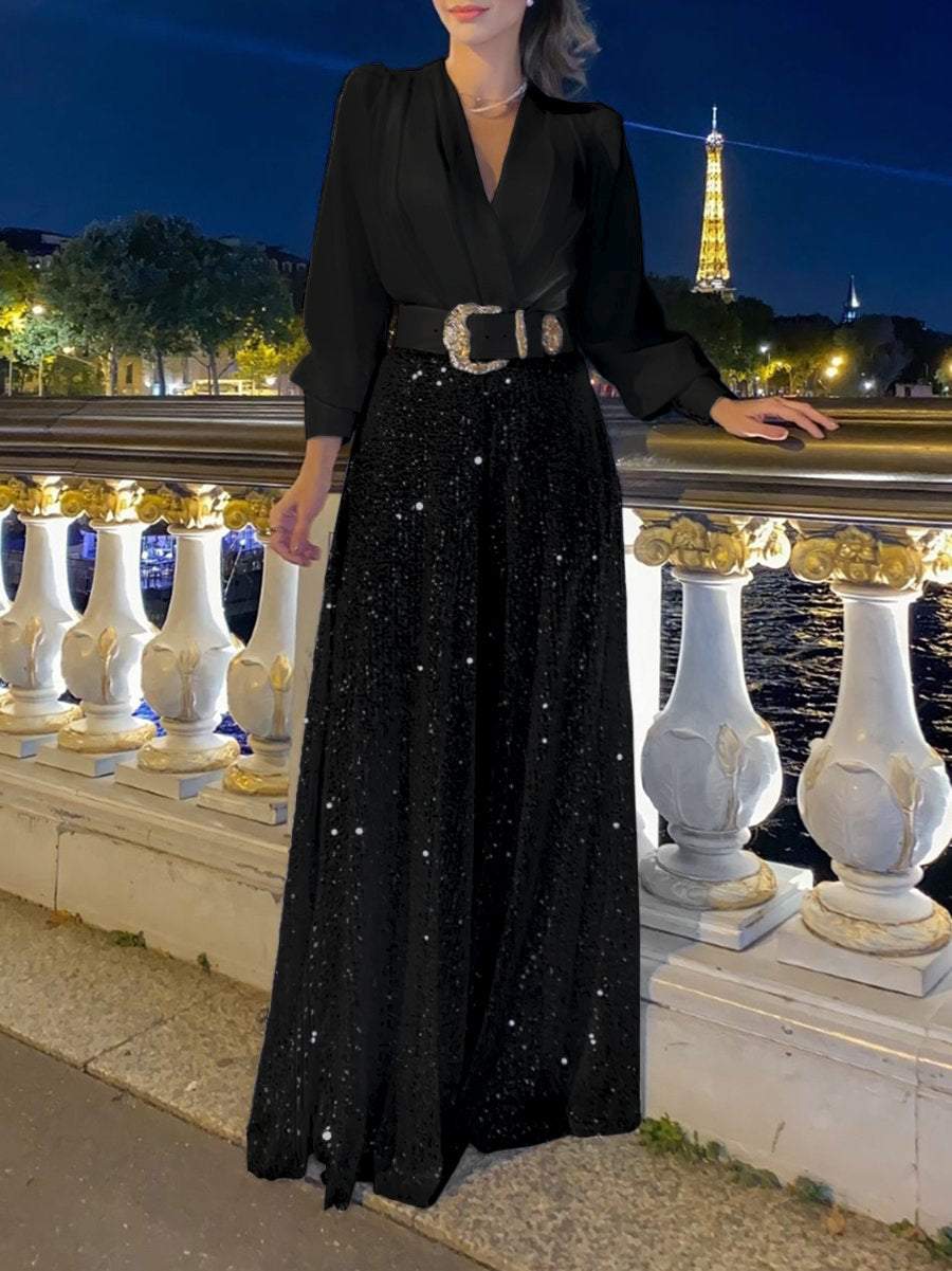 Euqueria V-neck Dress for Women Sophisticated Look