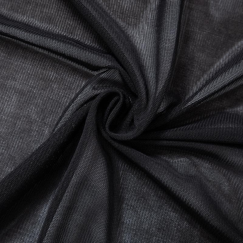 Flared sleeve ruffle sheer mesh see through self tie maxi dress 9