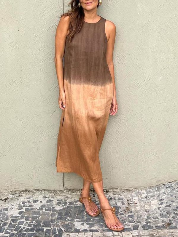 Tie Dye Ombre Sleeveless Midi Dress 4