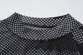 Long sleeve sheer mesh see through contrast polka dot mini dress 5