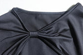 Ruched mesh solid hollow out short sleeve mini dress 5