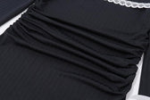 Off shoulder long sleeve lace hem bowknot mini dress 6