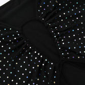 Polka dot contrast hollow out long sleeve mesh midi dress 5