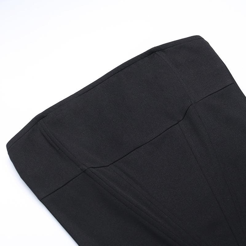 Sleeveless solid feather backless tube dress 5