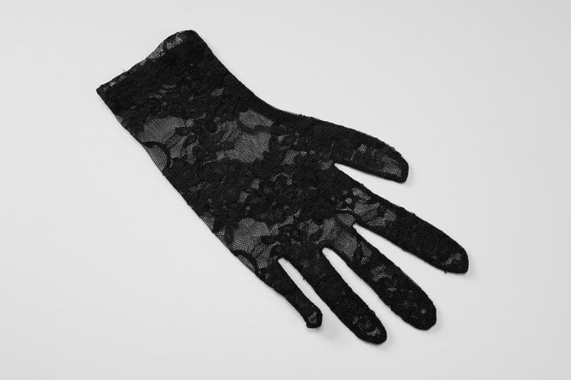 Long sleeve lace gloves see through sweetheart neck mini dress 6