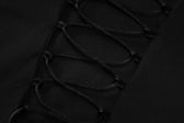 Lace up solid long sleeve square neck maxi dress 5