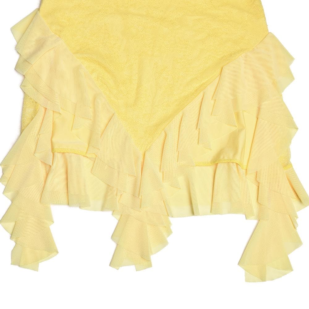 Mesh ruffle ribbon irregular solid backless tube mini dress 7
