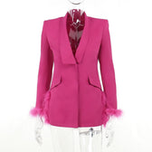 Feather turnover collar long sleeve v neck solid button mini dress 2