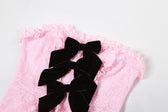 Lace contrast bowknot zip-up ruffle backless tube maxi dress 7