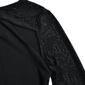 Long sleeve beaded zip-up hollow out patchwork maxi dress 8