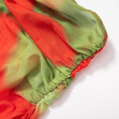 Irregular ruched slit sheer mesh see through tie dye one shoulder maxi dress 5
