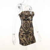 Mesh contrast hollow out cross back velvet mini dress 7