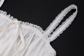 Lace hem lace up ruched backless square neck mini dress 5