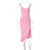 Beaded ruffle slit cowl neck backless irregular cami mini dress 9