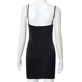 Hollow out mesh ruched zip up back dress 4