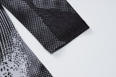 Long sleeve sheer mesh see through contrast polka dot mini dress 6
