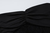Lace off shoulder see through solid ruched maxi dress 5