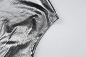 Metallic one shoulder ruched sleeveless irregular mini dress 7